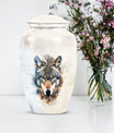 wolf howling urn, memorial urn for mom's ashes