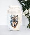 wolf howling urn, memorial urn for mom's ashes