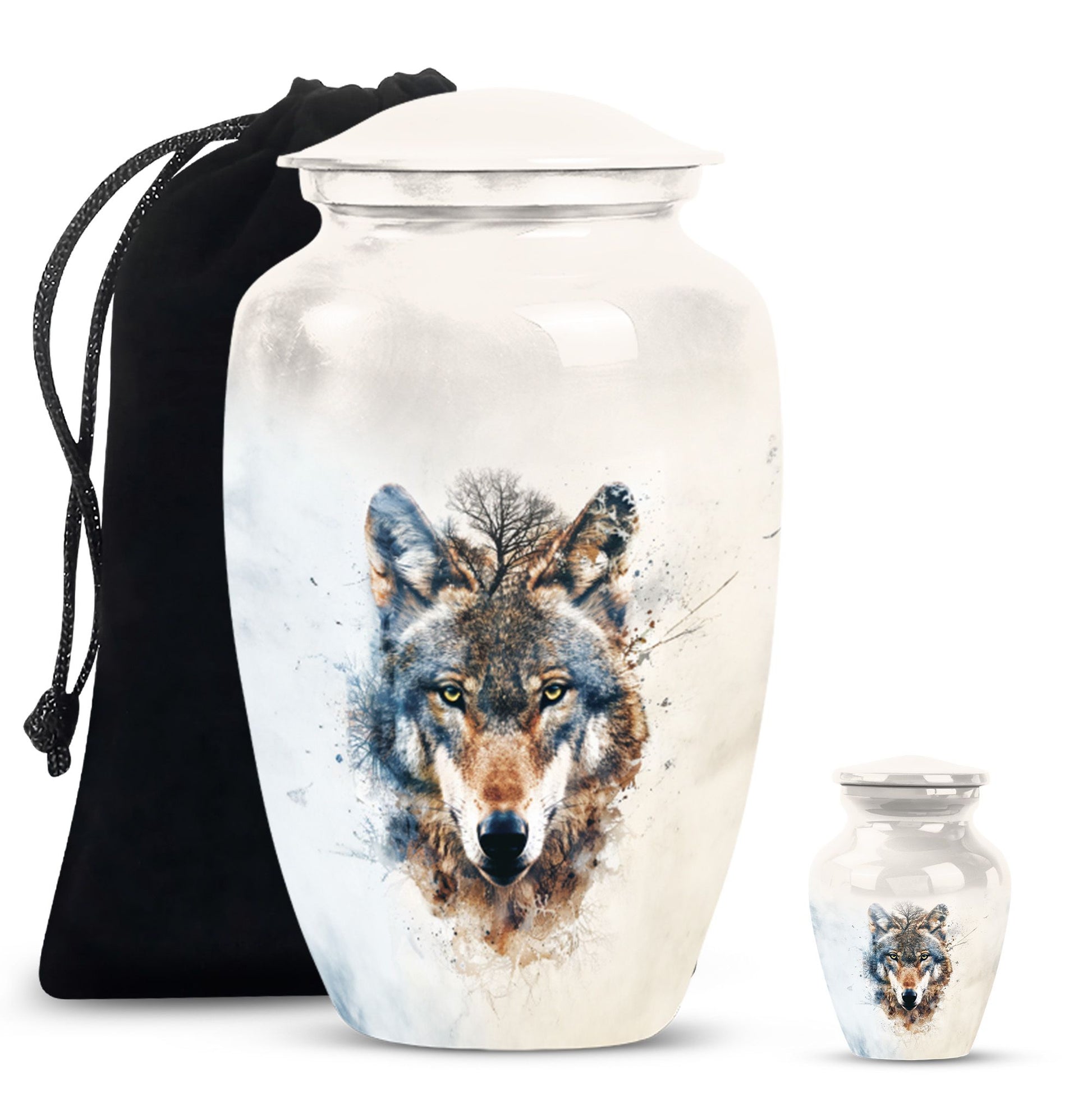 wolf howling urn, memorial urn for mom's ashes