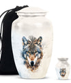 wolf howling urn, memorial urn for mom's ashes