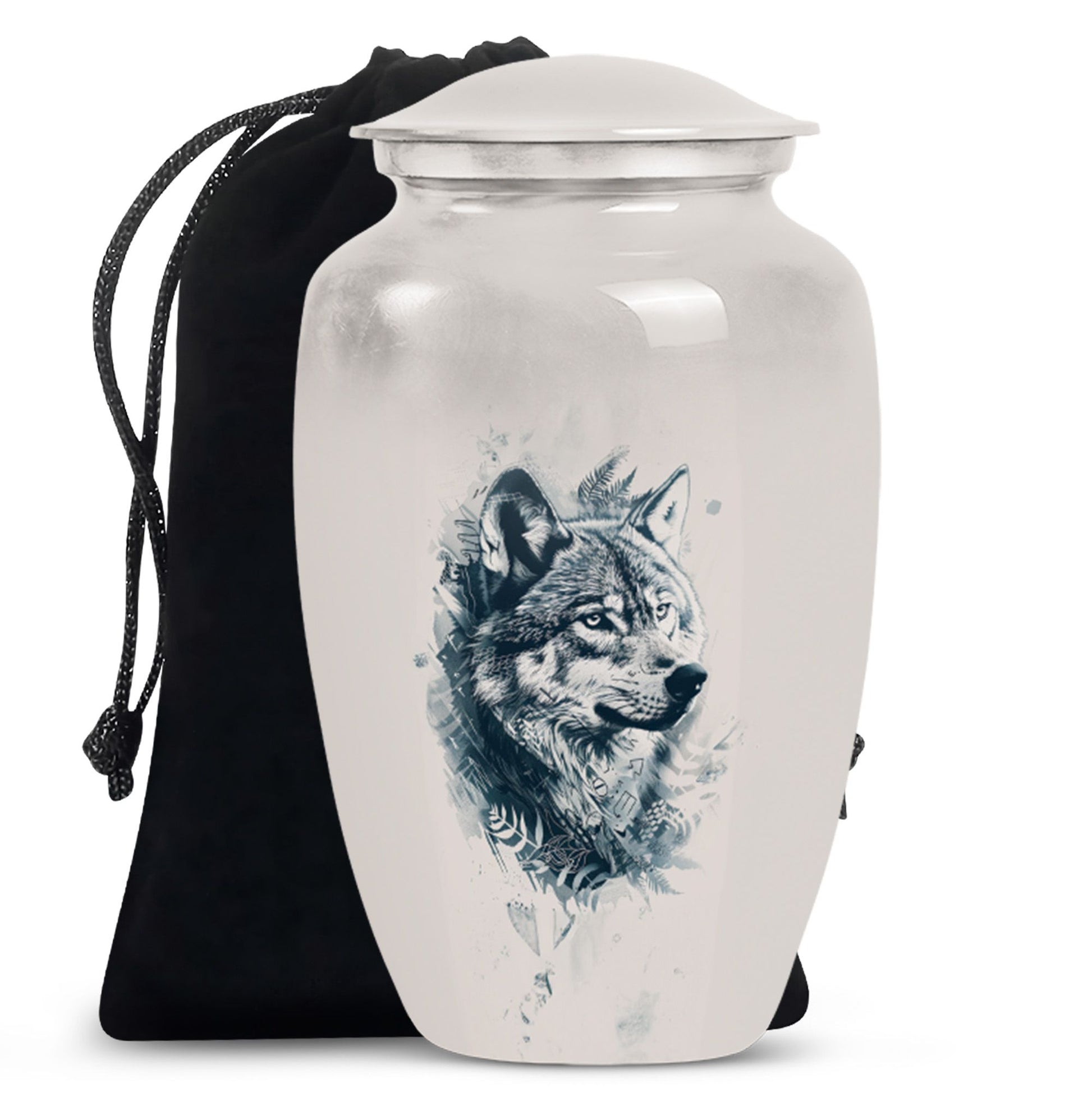 wolf howling urn, funeral urn for men's ashes