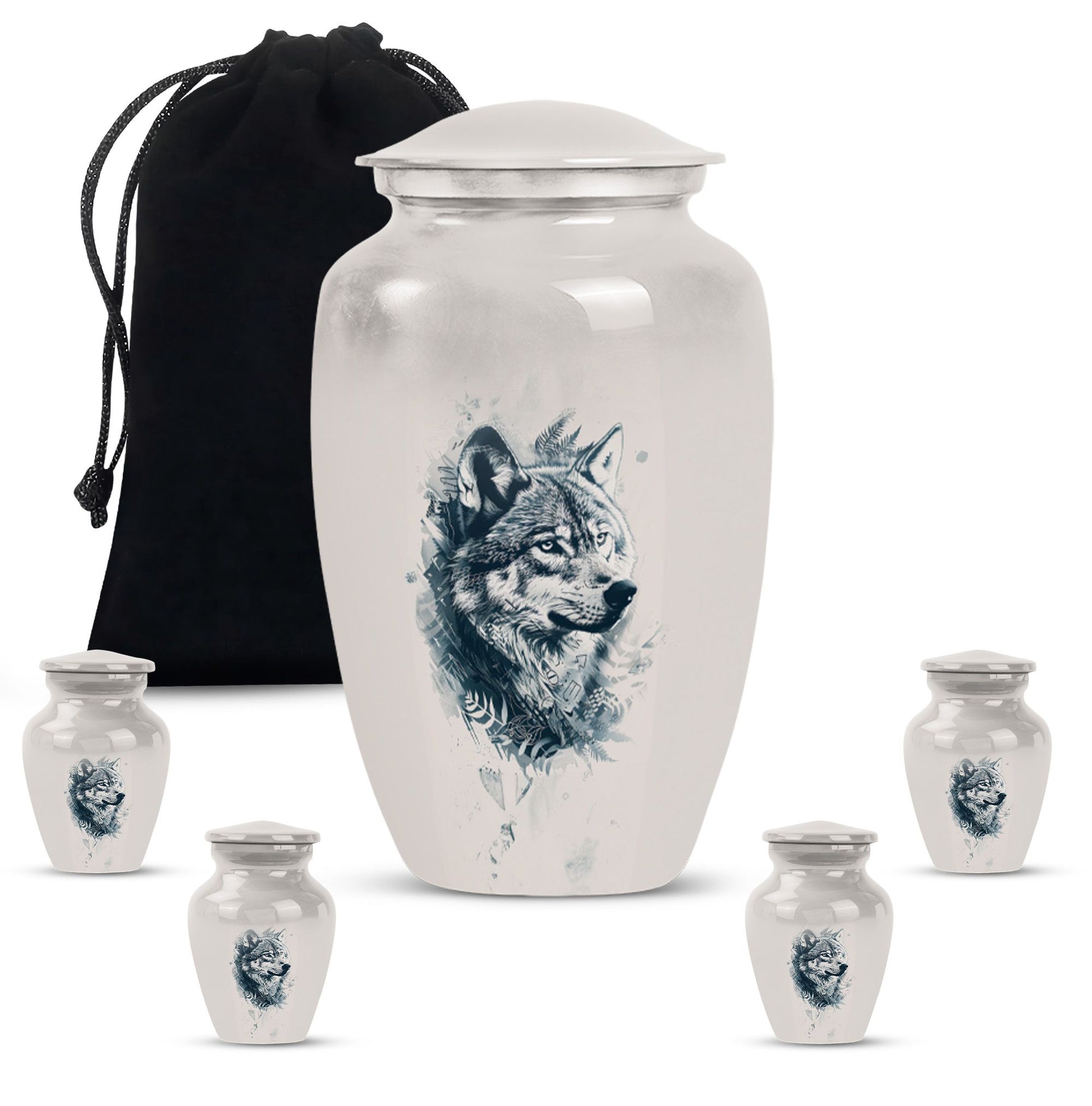 wolf howling urn, funeral urn for men's ashes