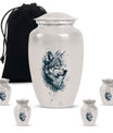 wolf howling urn, funeral urn for men's ashes