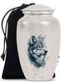 wolf howling urn, funeral urn for men's ashes