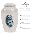 wolf howling urn, funeral urn for men's ashes