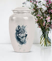 wolf howling urn, funeral urn for men's ashes