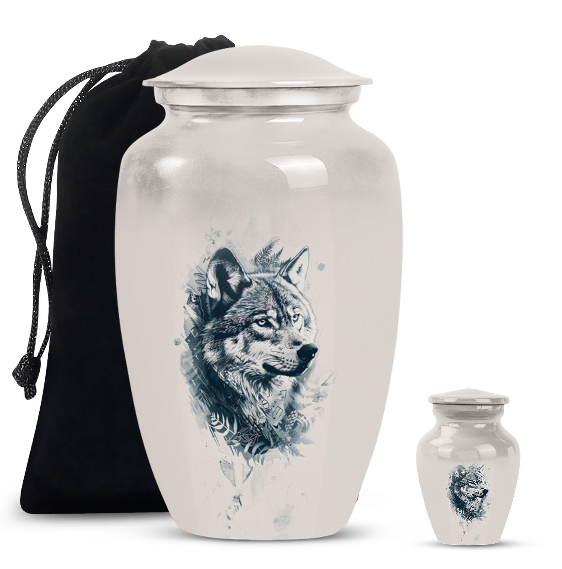 wolf howling urn, funeral urn for men's ashes