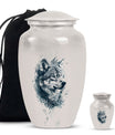 wolf howling urn, funeral urn for men's ashes