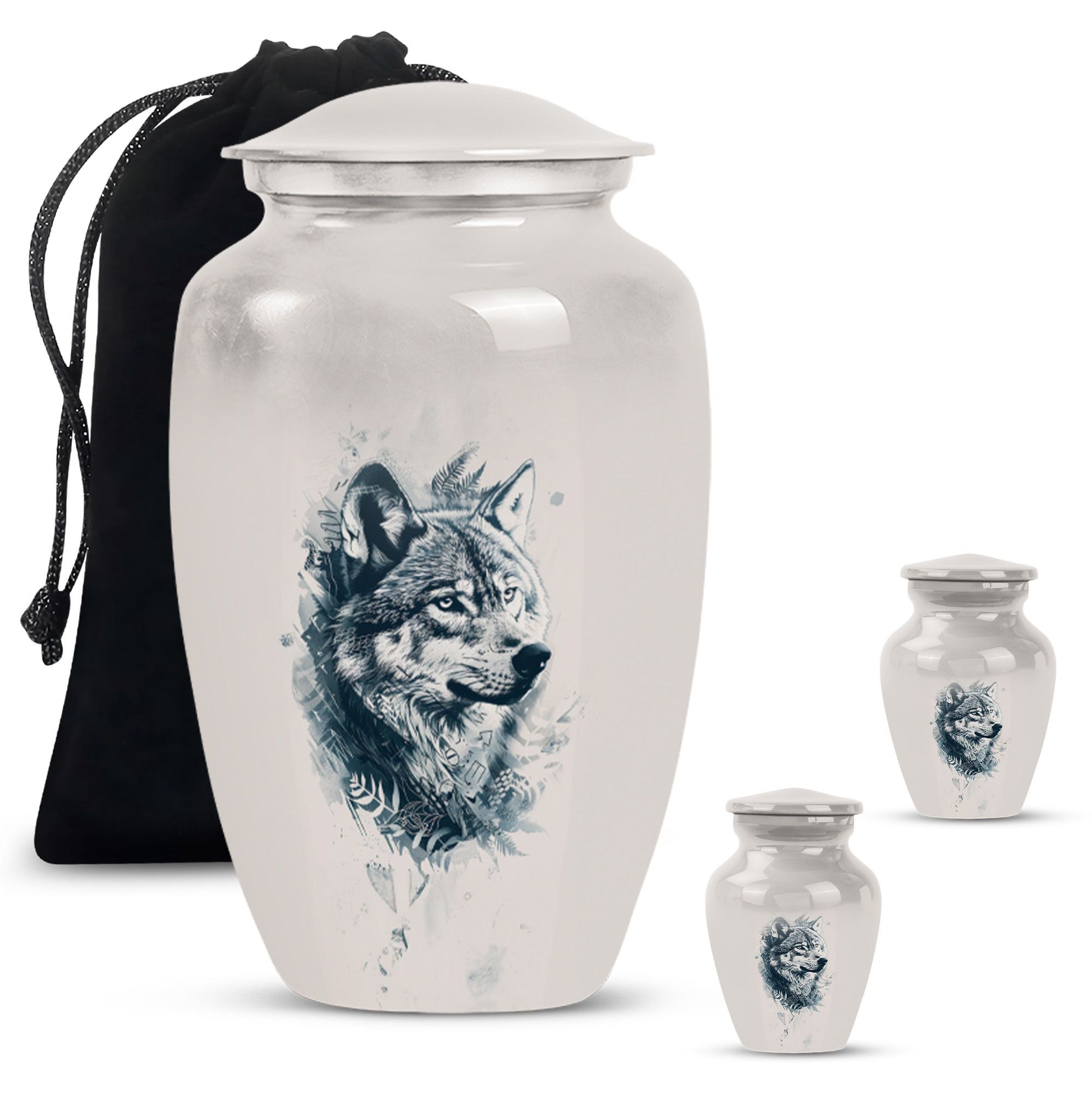 wolf howling urn, funeral urn for men's ashes