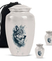 wolf howling urn, funeral urn for men's ashes