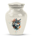 Classic 10-inch aluminum wolf howling urn,