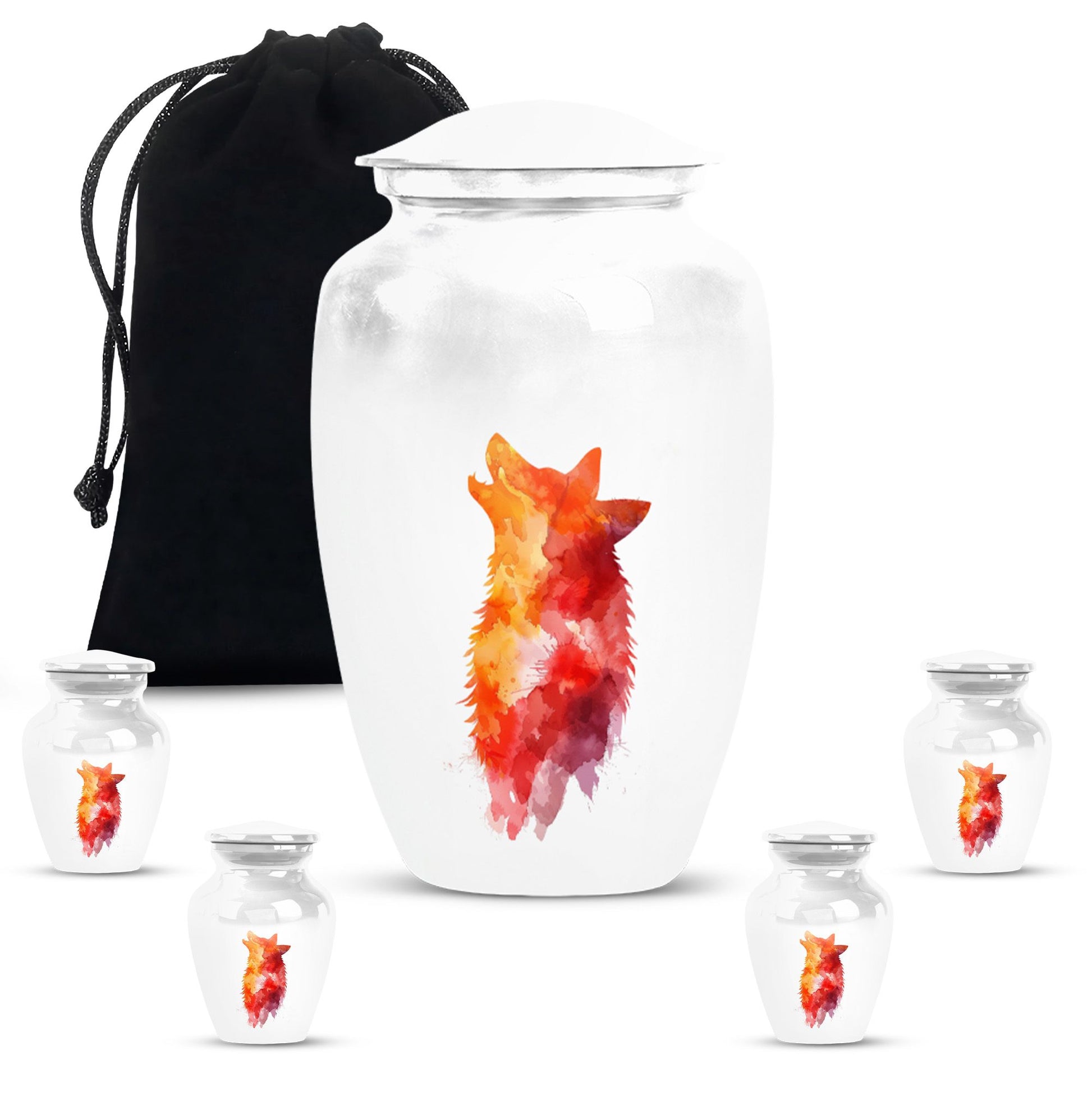 Wolf howling urn, 