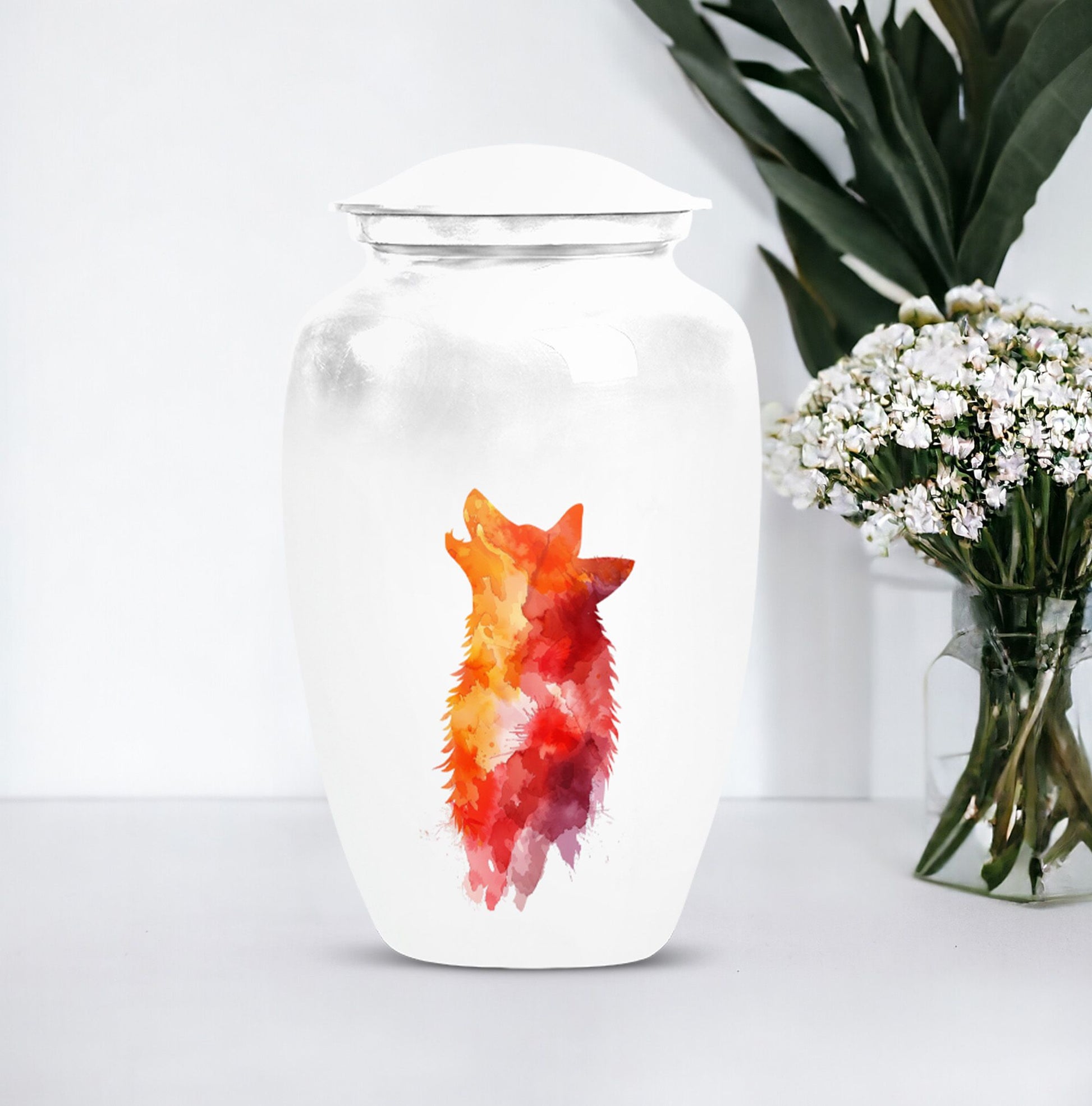 Wolf howling urn, 