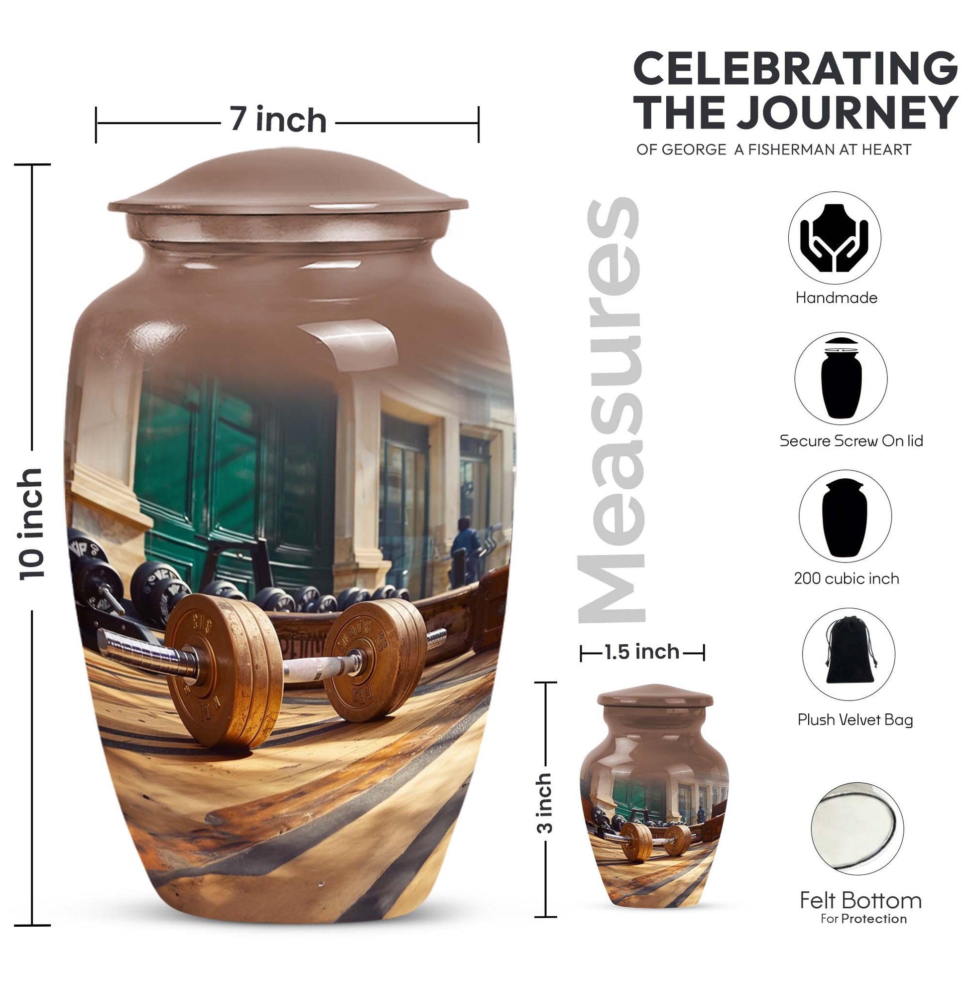 10-inch Classic Dumbles Urn.