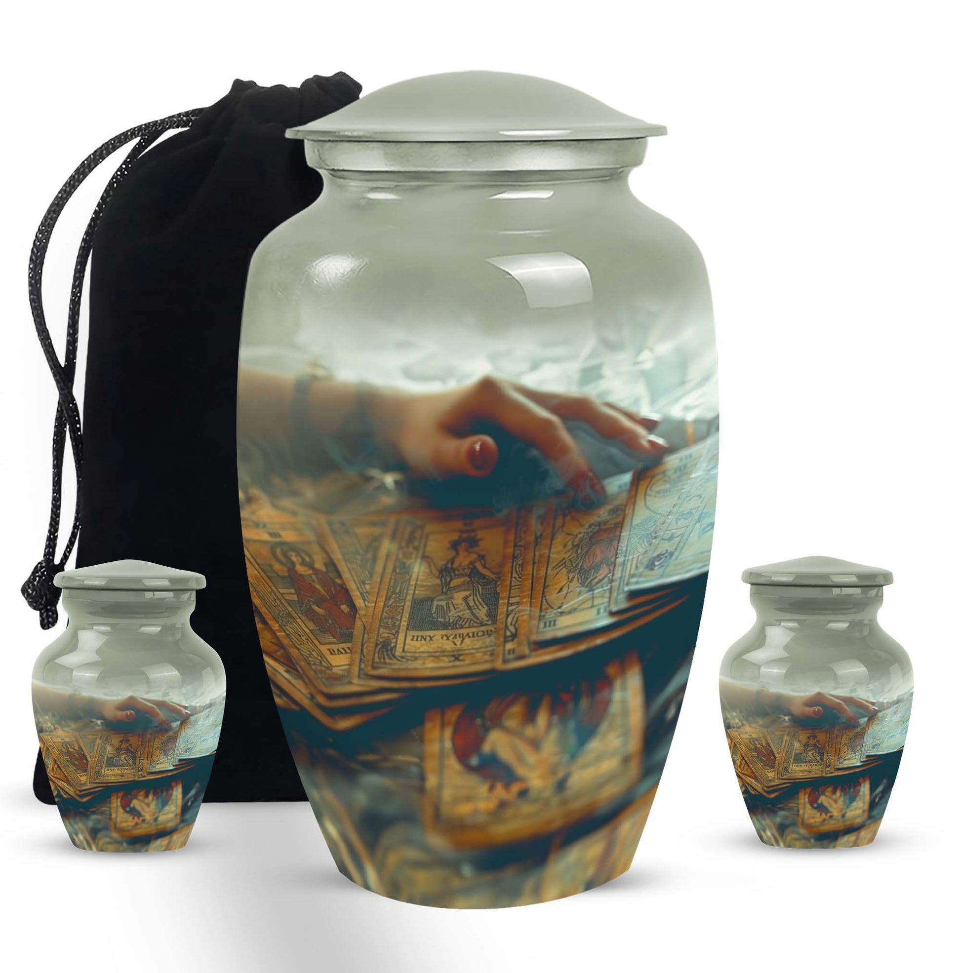 Classic 10-inch tarot urn for ashes.