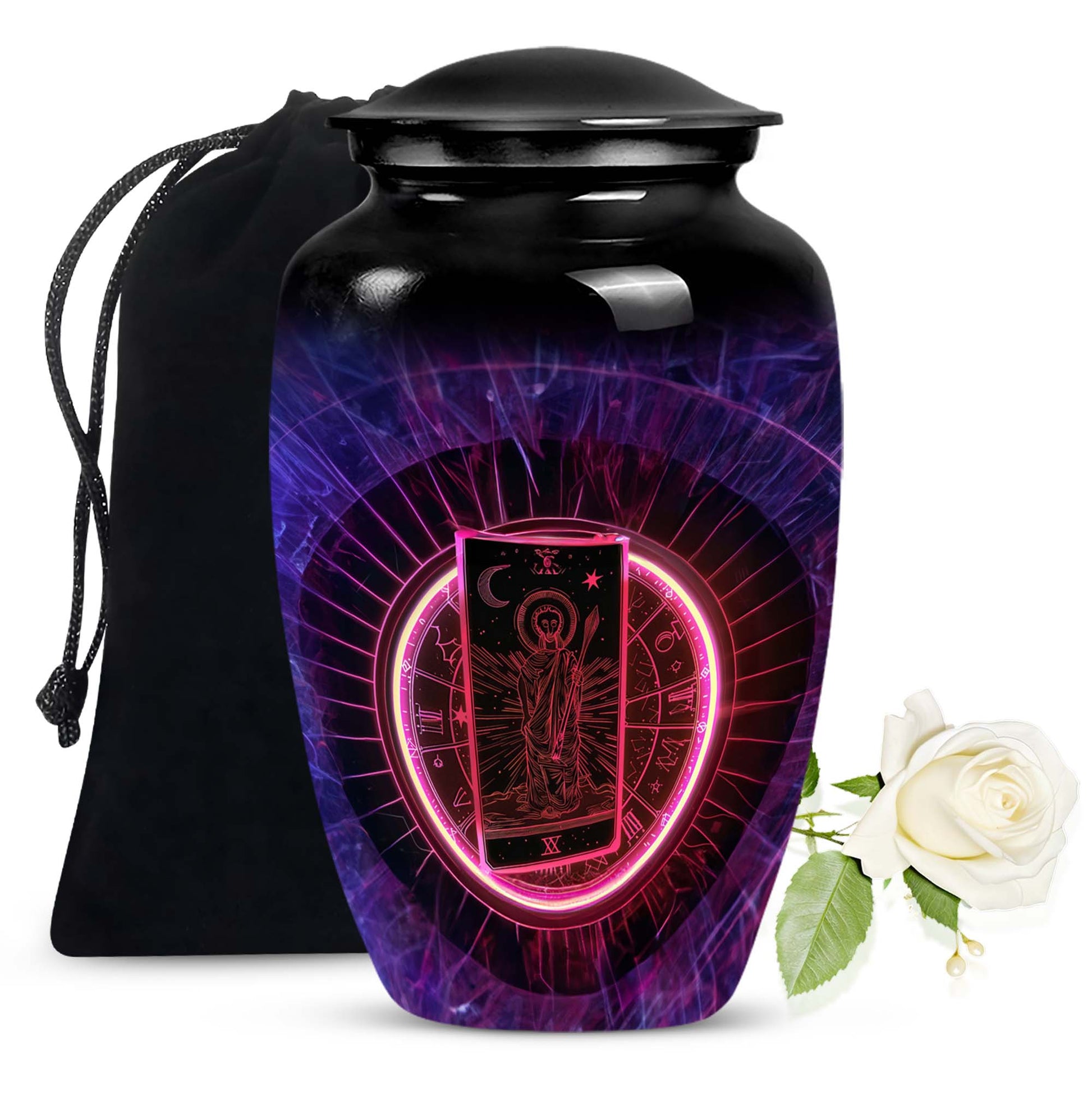 10 inch Tarot Urn, large classic cremation urn for human ashes.