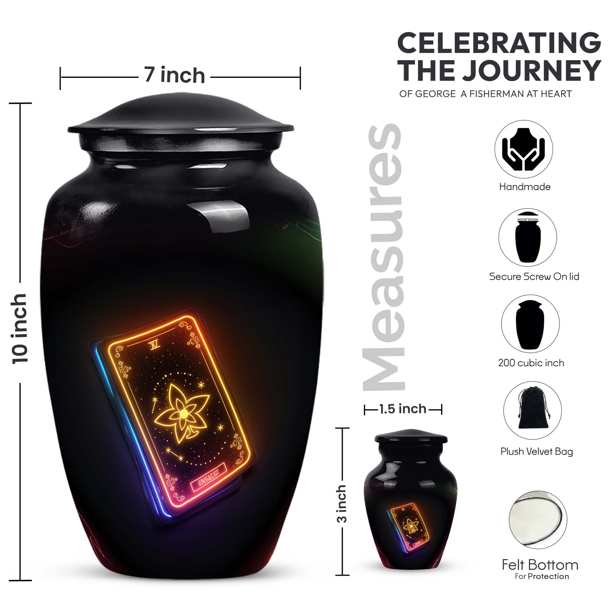 Tarot Urn human ashes, 