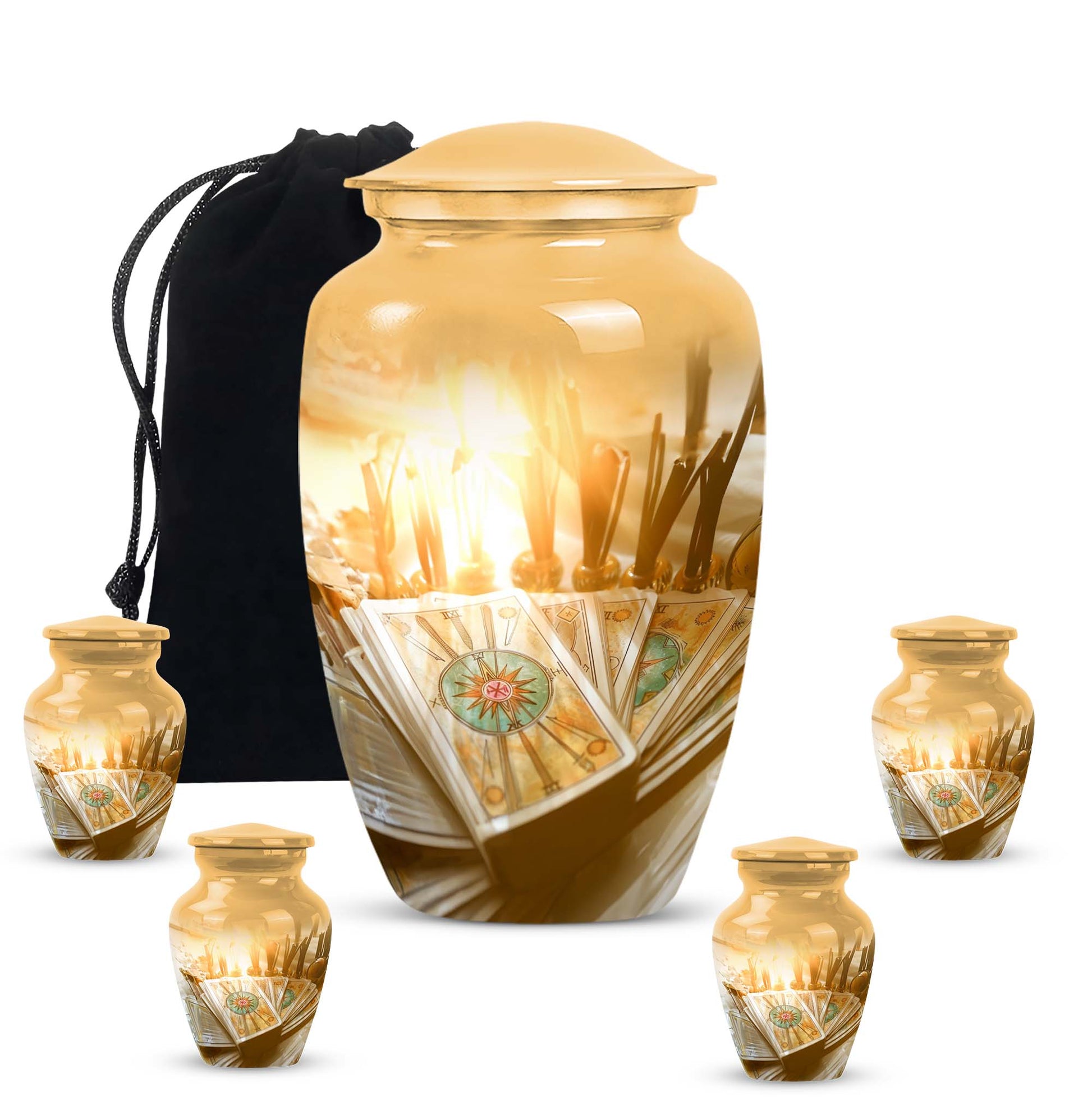 classic Tarot Urn, metal funeral urn for men