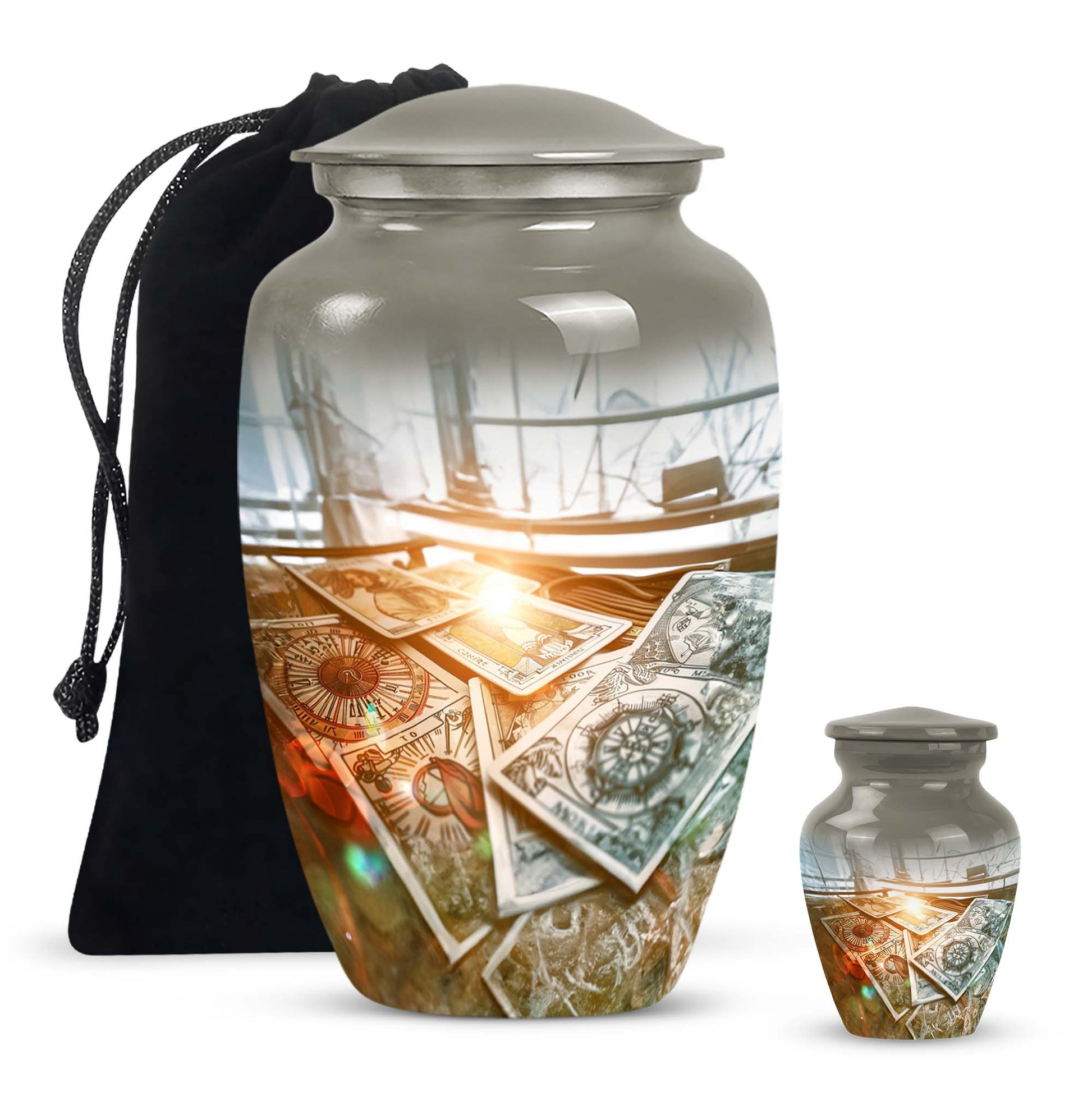 10-inch Classic Tarot Urn made of Aluminium with abstract 