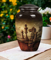 10-inch Classic Chess cremation urn for adult male.