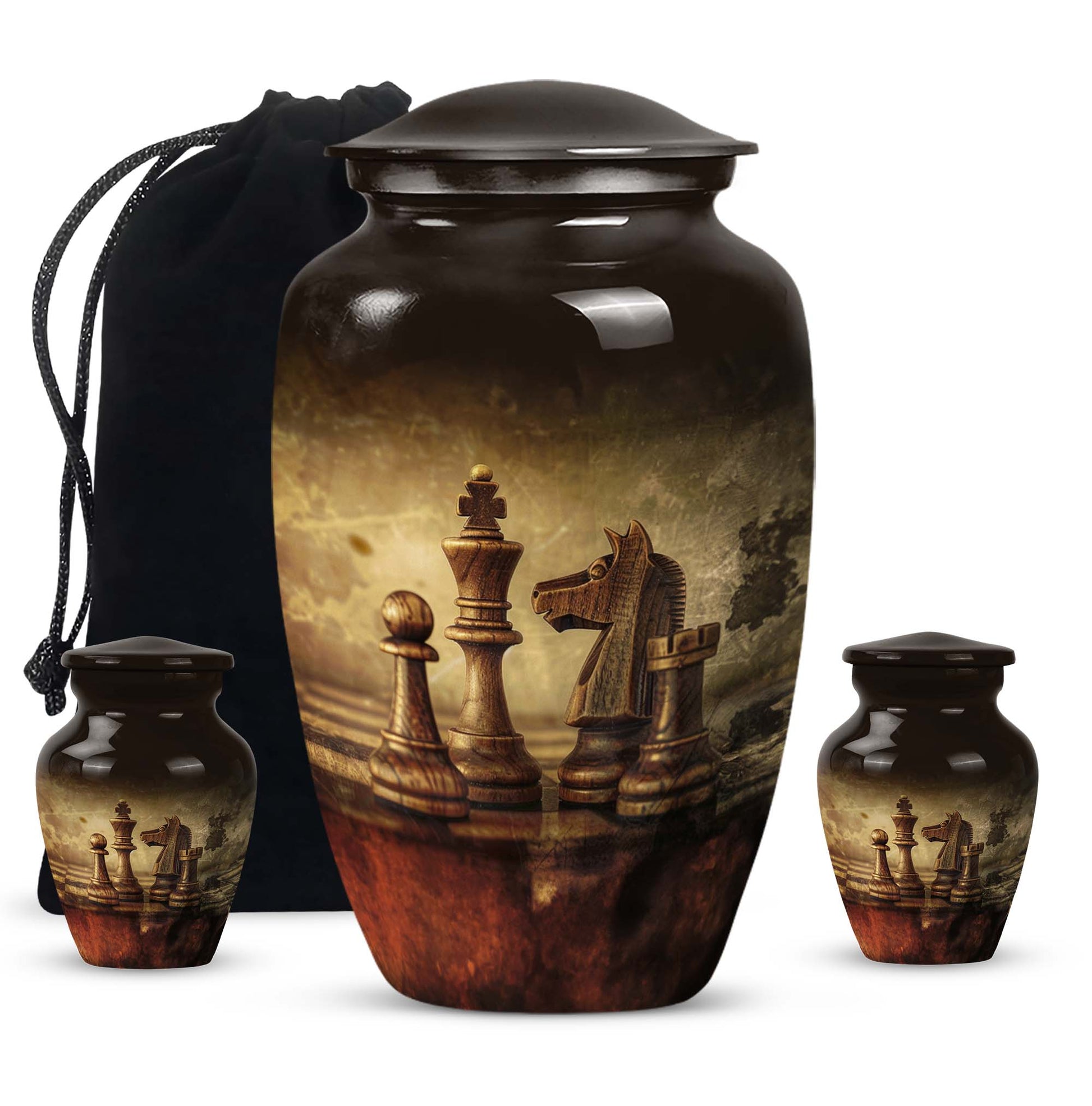 10-inch Classic Chess cremation urn for adult male.