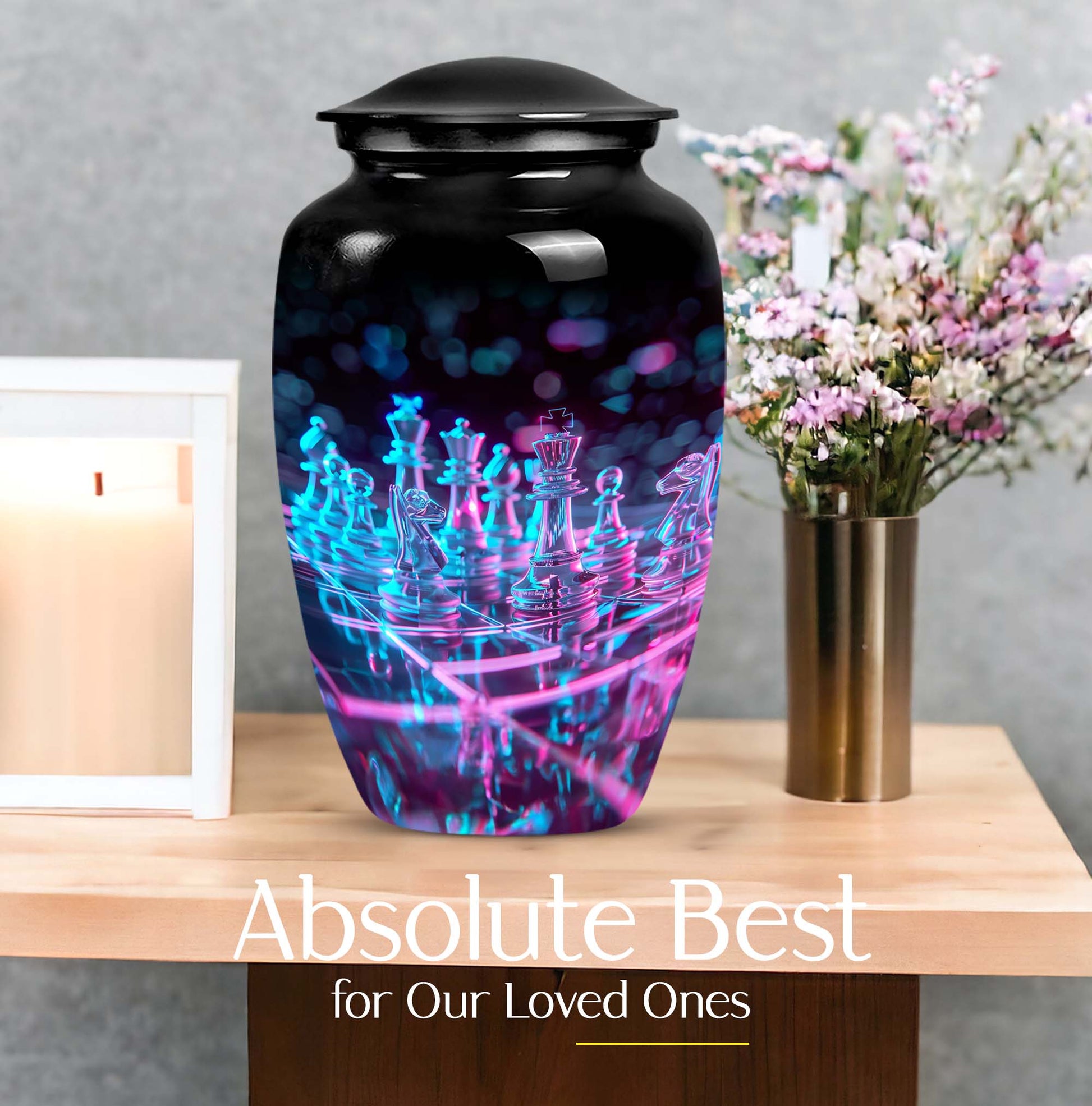 Classic 10-inch Chess Urn for male cremation ashes