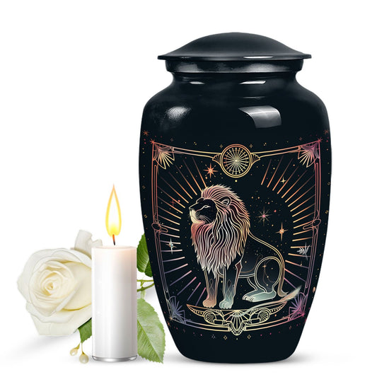  Zodiac Urn, large memorial urn for adult male ashes