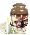 Wine Urn, medium memorial aluminium cremation urn ashes.