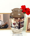 Wine Urn, medium memorial aluminium cremation urn ashes.