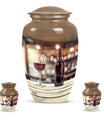 Wine Urn, medium memorial aluminium cremation urn ashes.