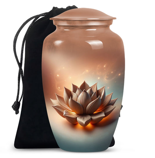 10-inch classic lotus urn for men's cremation urn