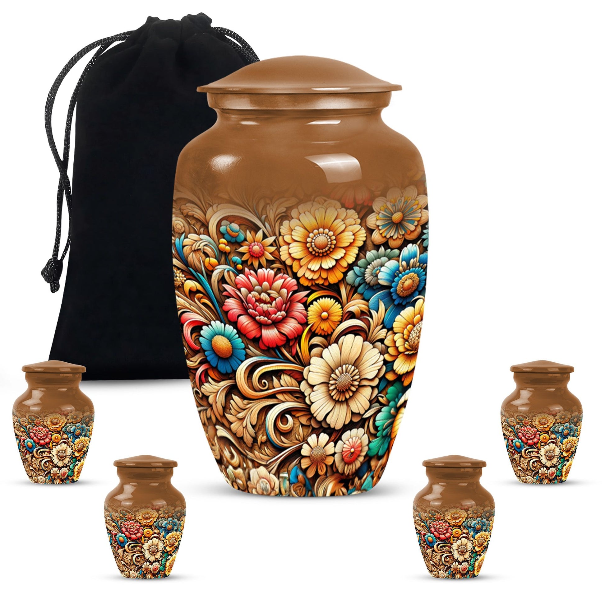 Classic Flowers Urn for cremation.