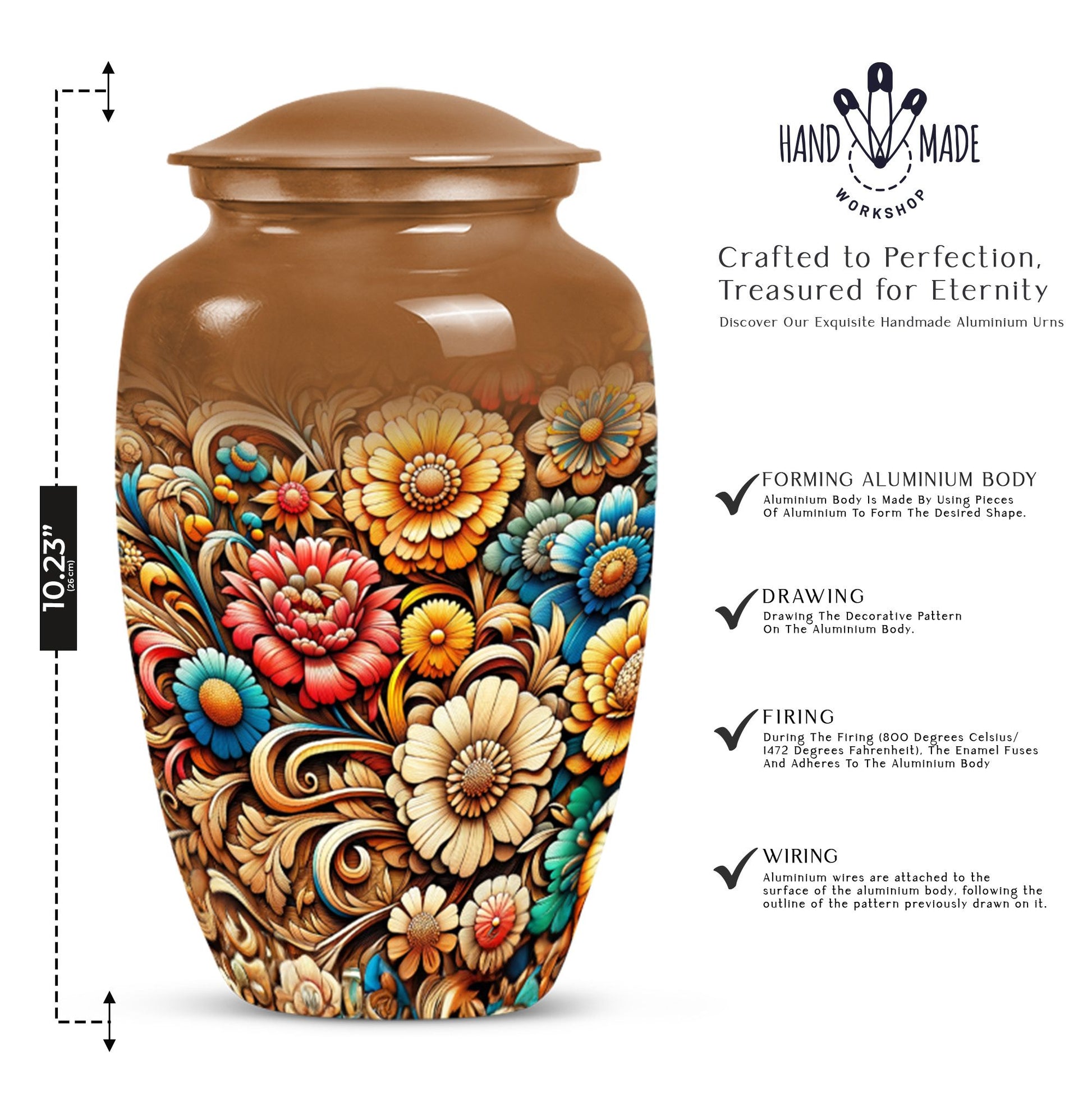 Classic Flowers Urn for cremation.