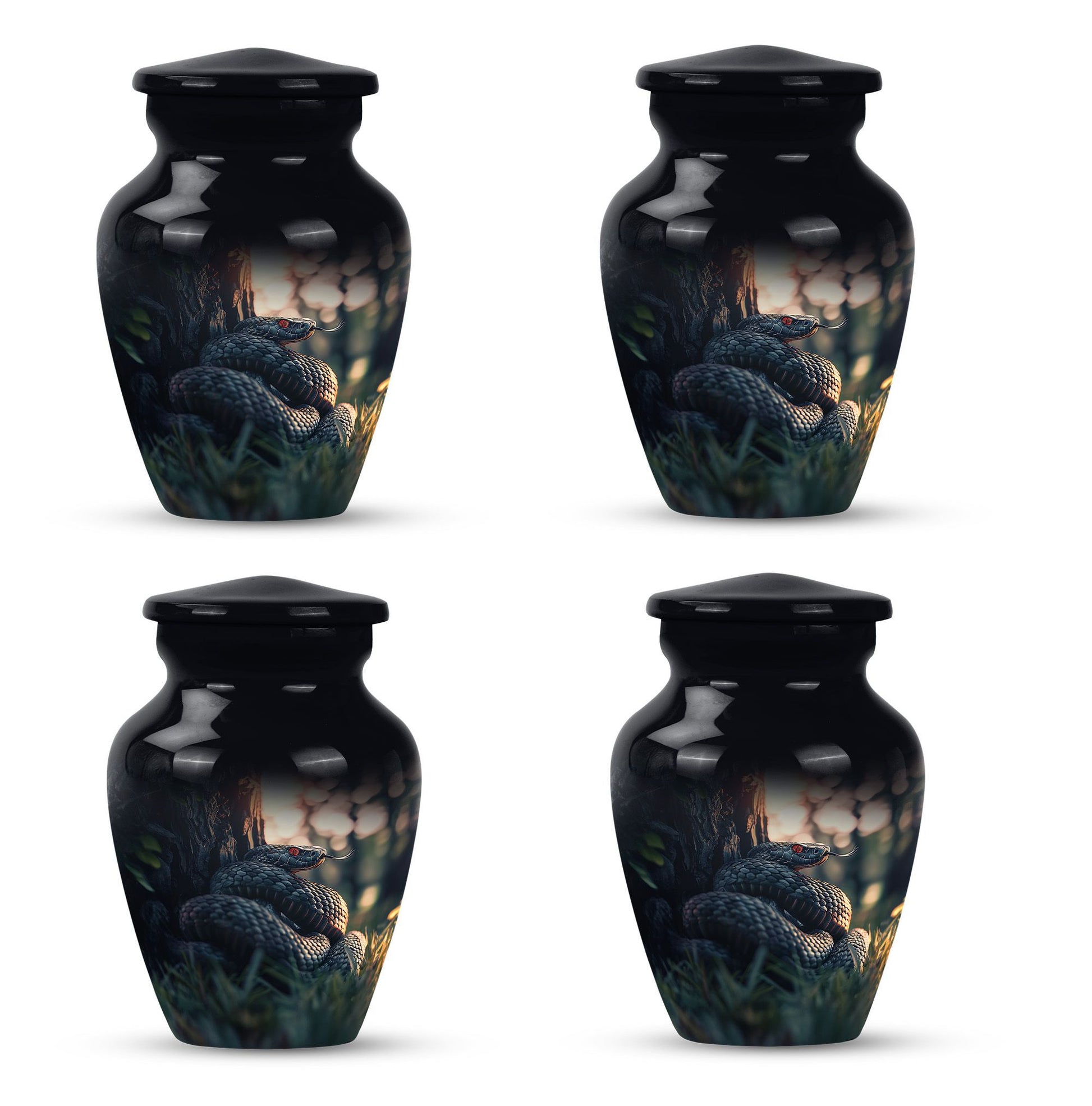  snake urn in abstract design for memorial funerals,