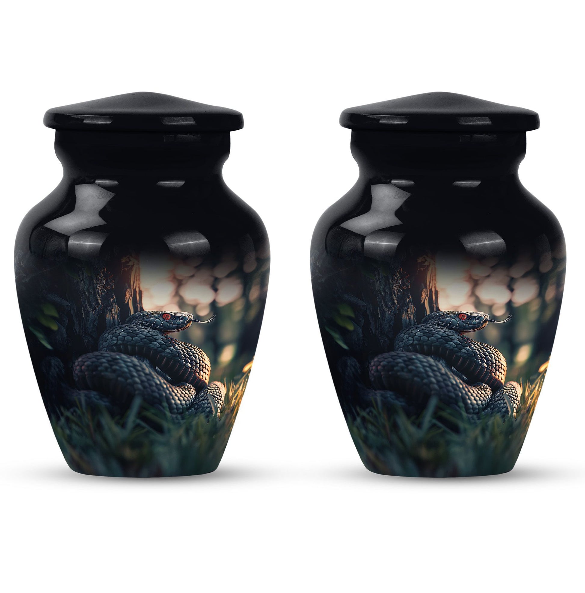  snake urn in abstract design for memorial funerals,