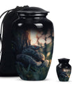  snake urn in abstract design for memorial funerals,