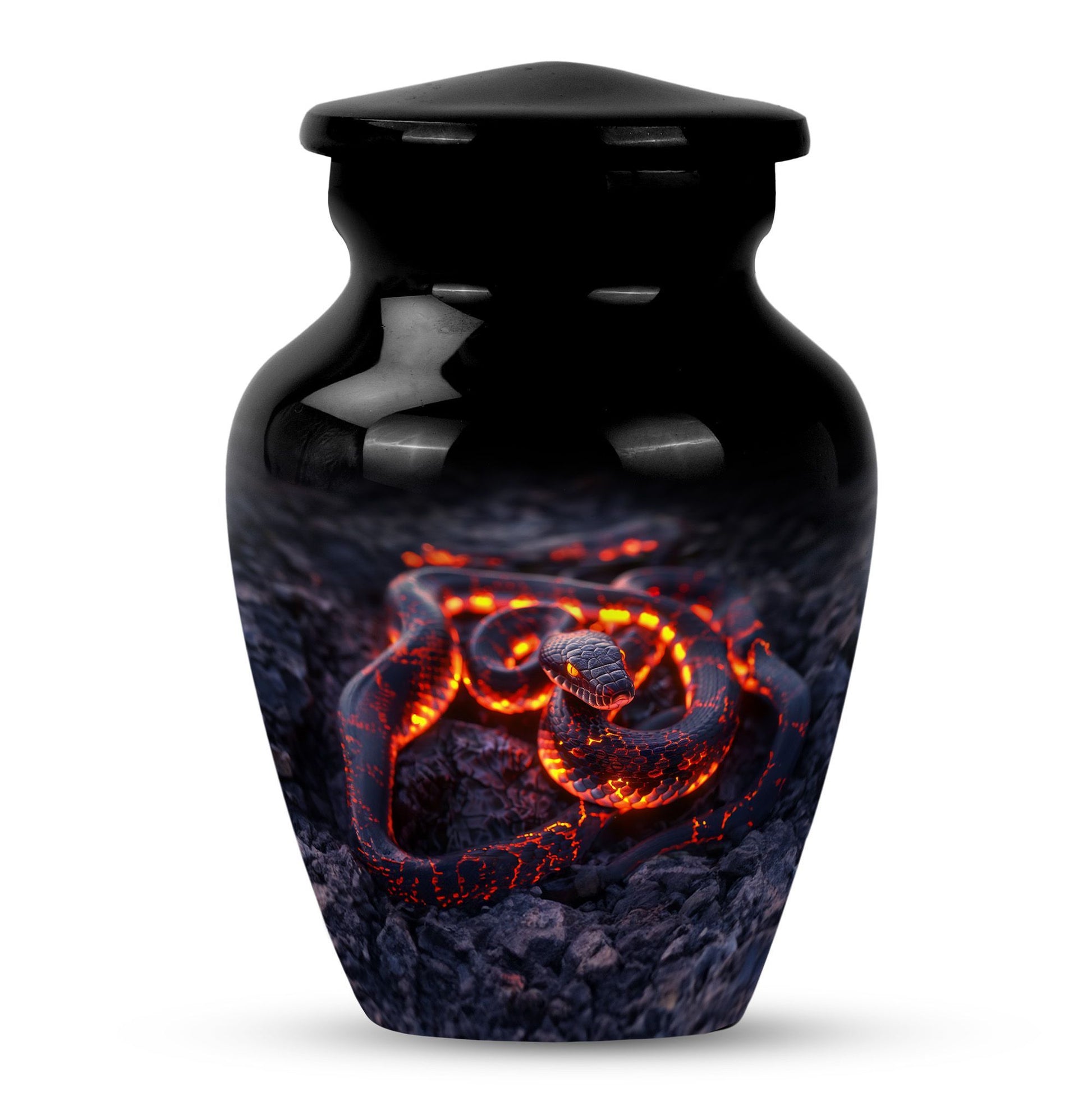 Abstract design snake urn for adult ashes women.