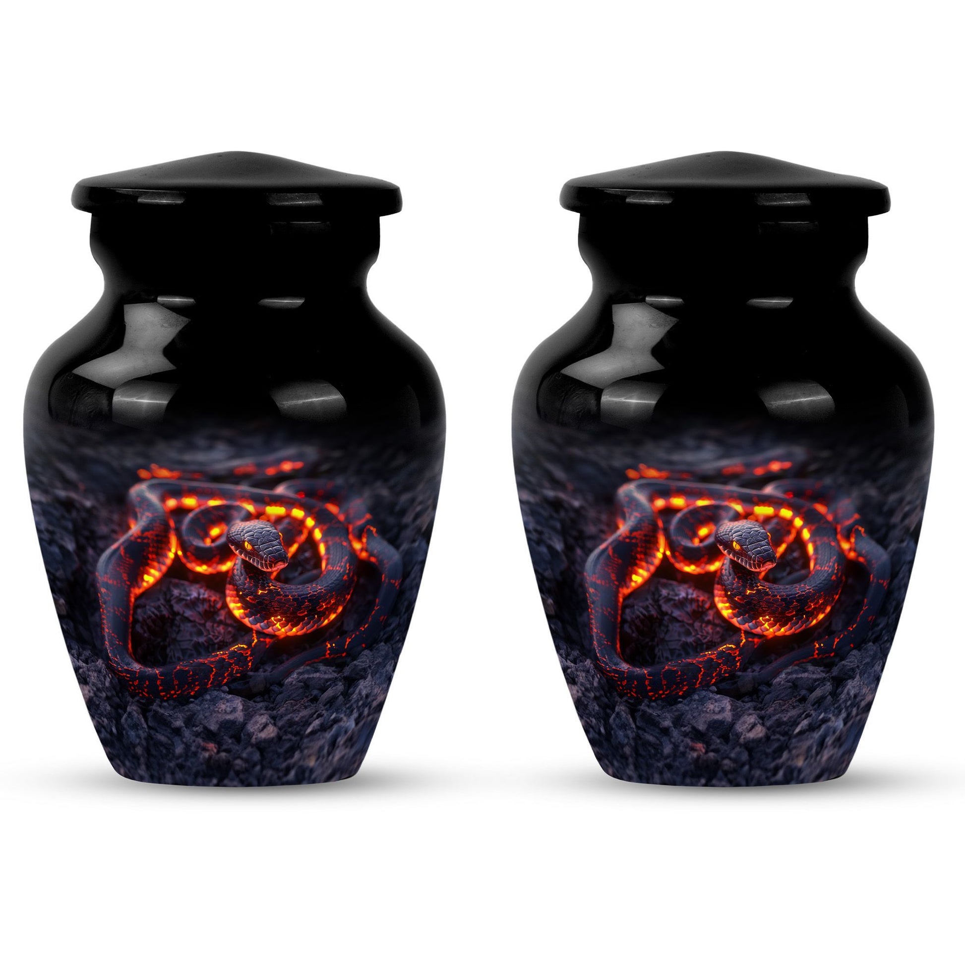 Abstract design snake urn for adult ashes women.