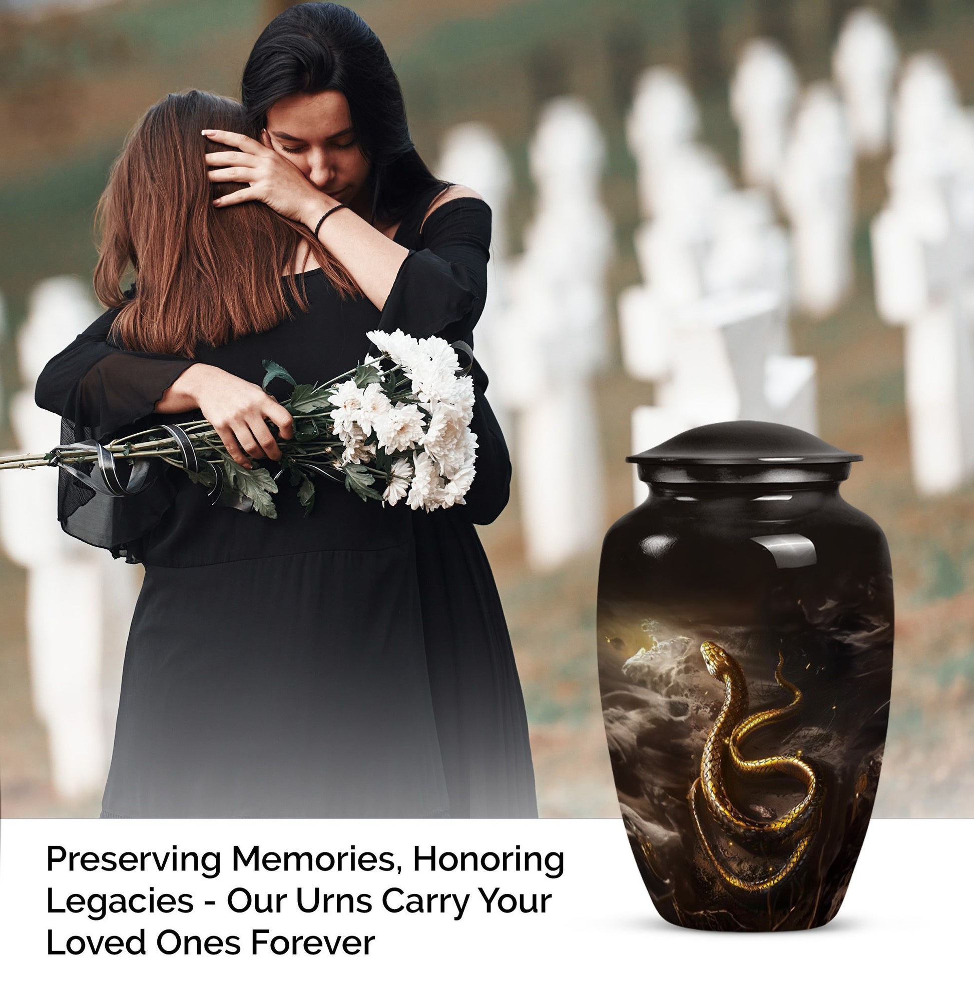 snake urn in classic design.