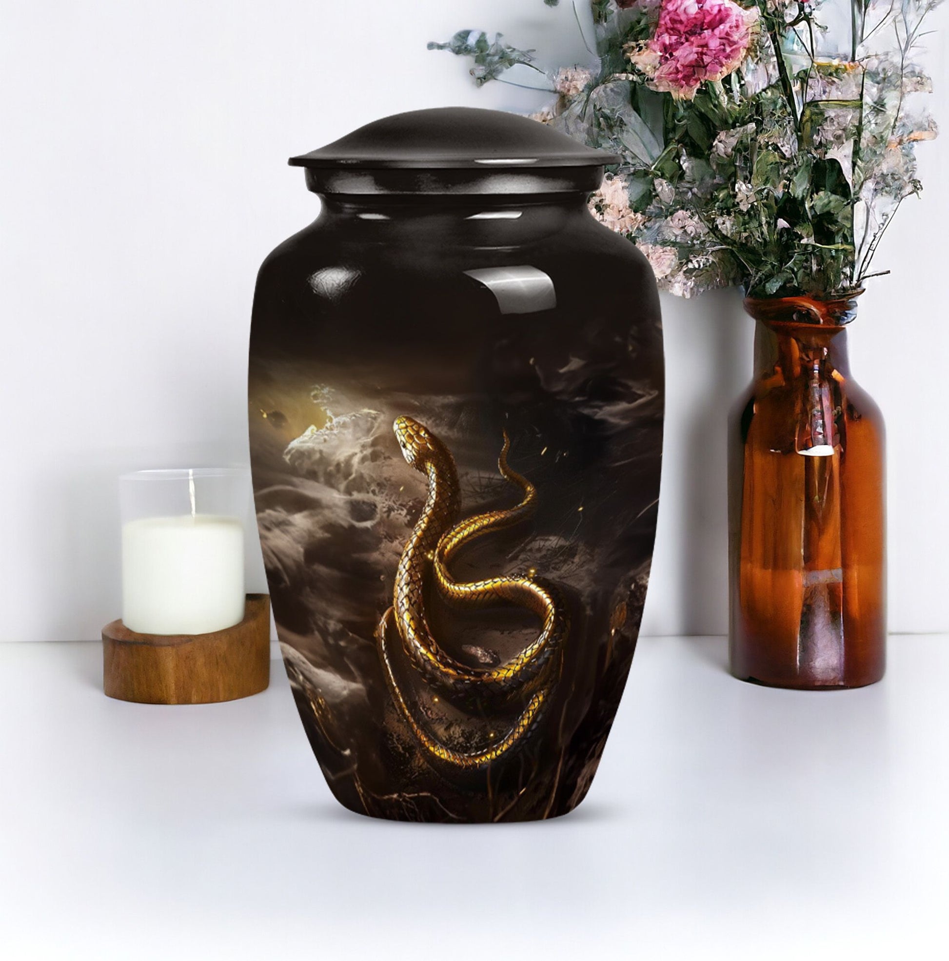 snake urn in classic design.