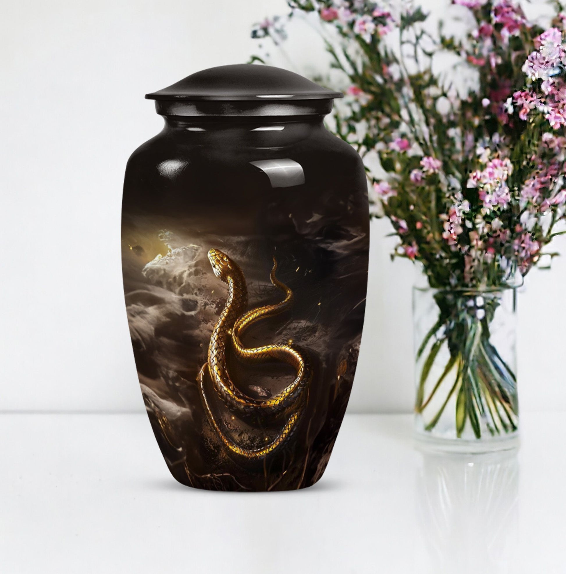 snake urn in classic design.