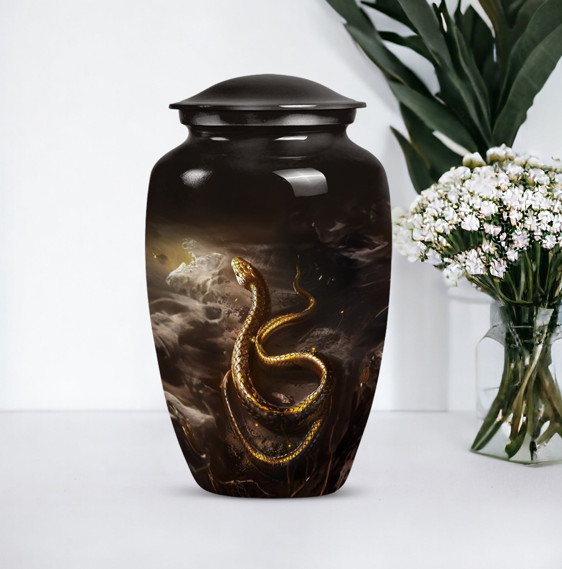 snake urn in classic design.