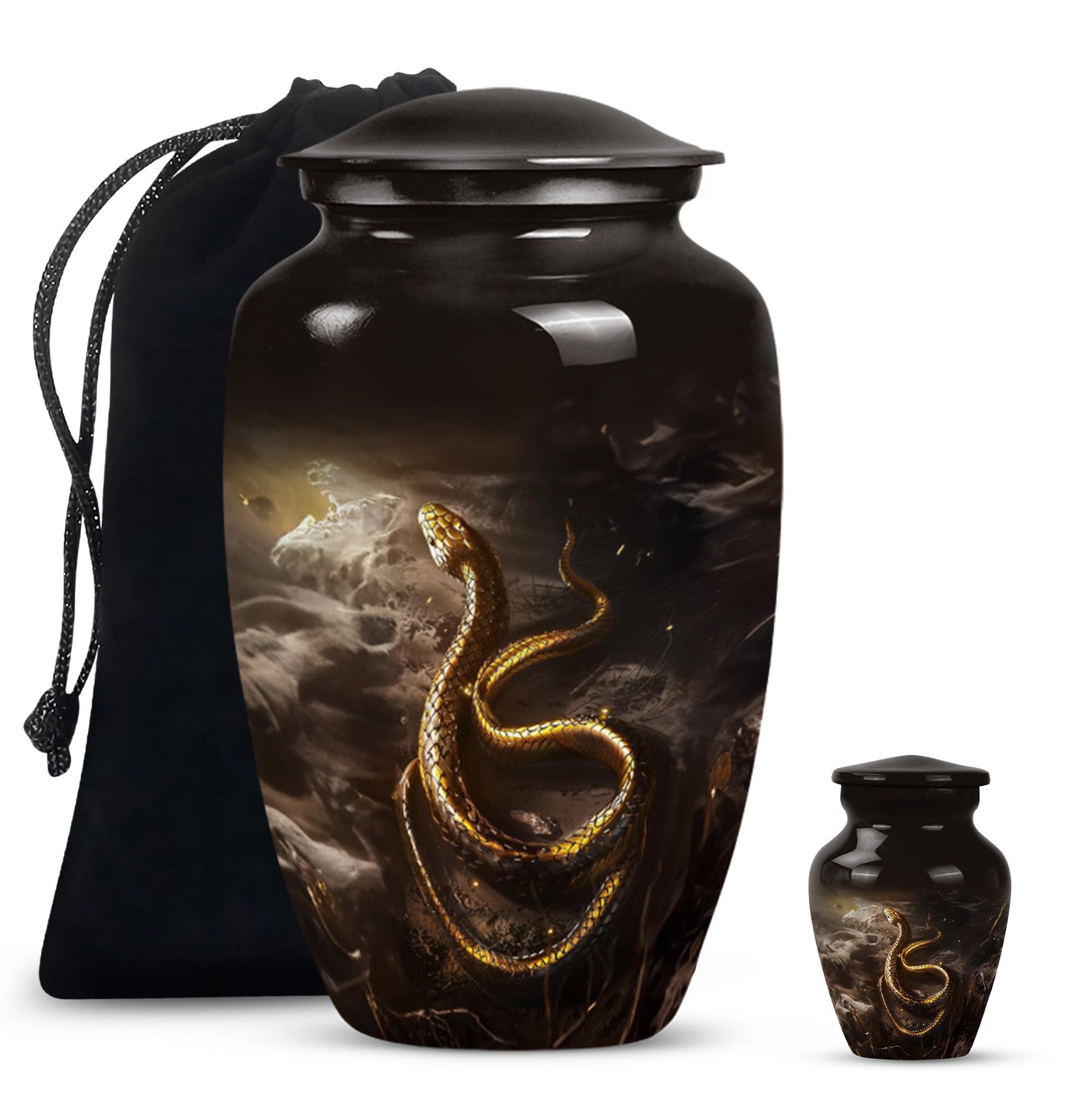 snake urn in classic design.