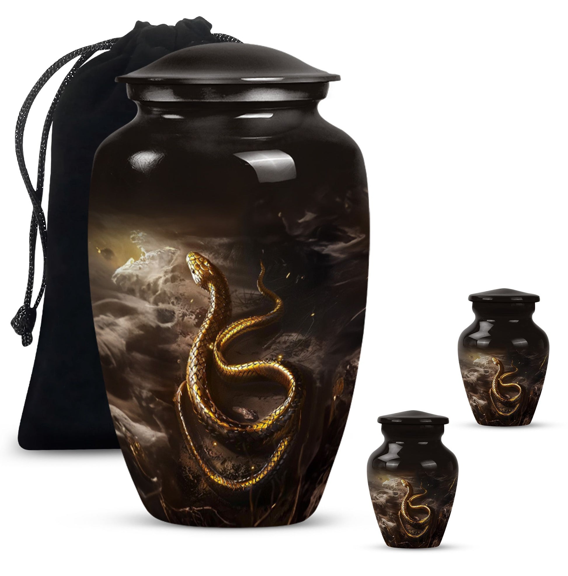 snake urn in classic design.