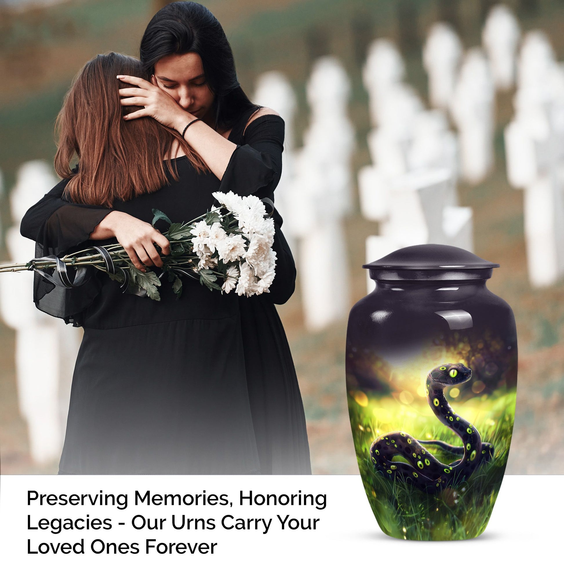 10-inch classic snake urn for women, perfect urn