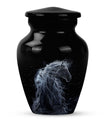 10-inch horse-themed, classic design funeral urn for ashes.