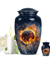 10-inch classic abstract basketball urn.