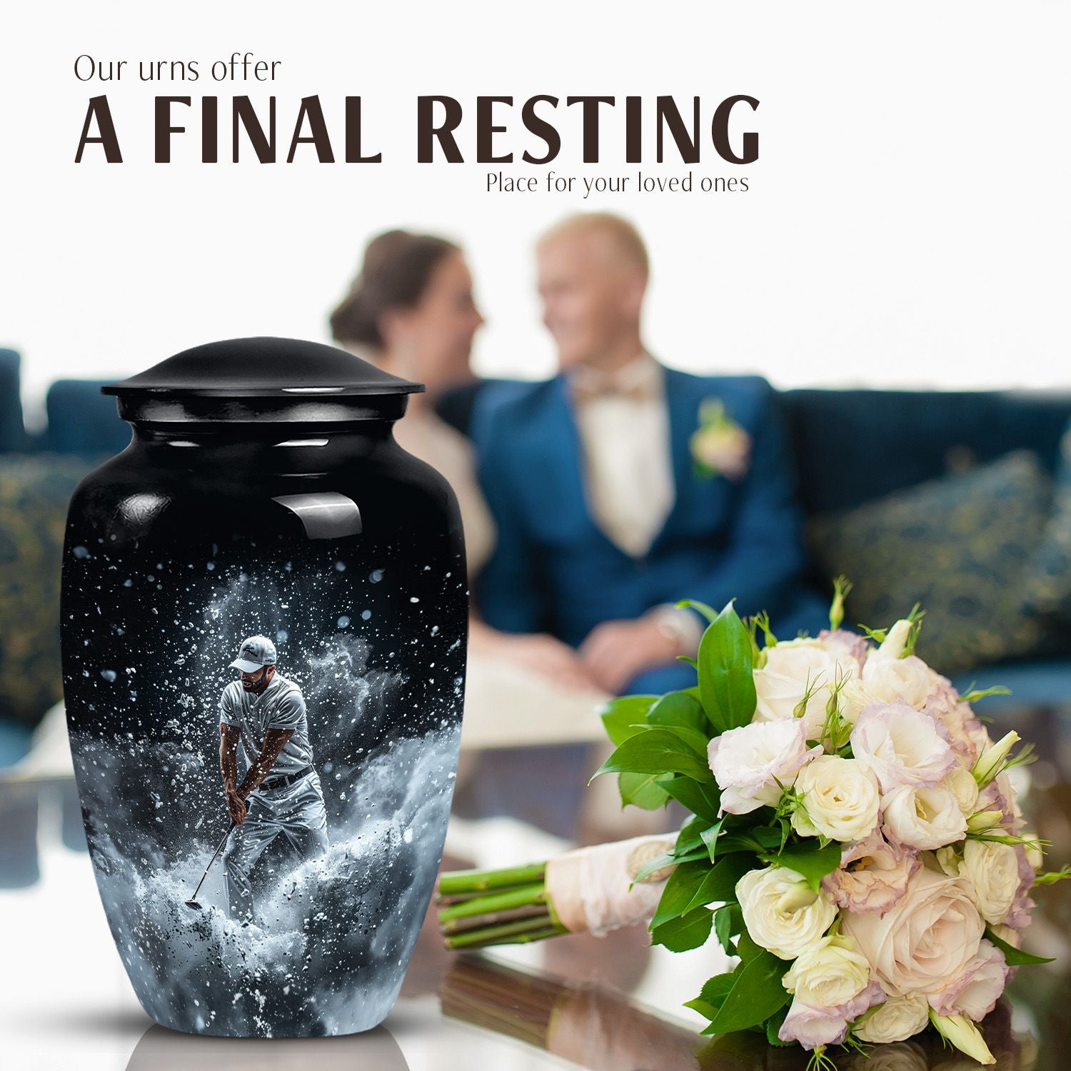 10-inch Classic Golf Urn, funeral burial urn 