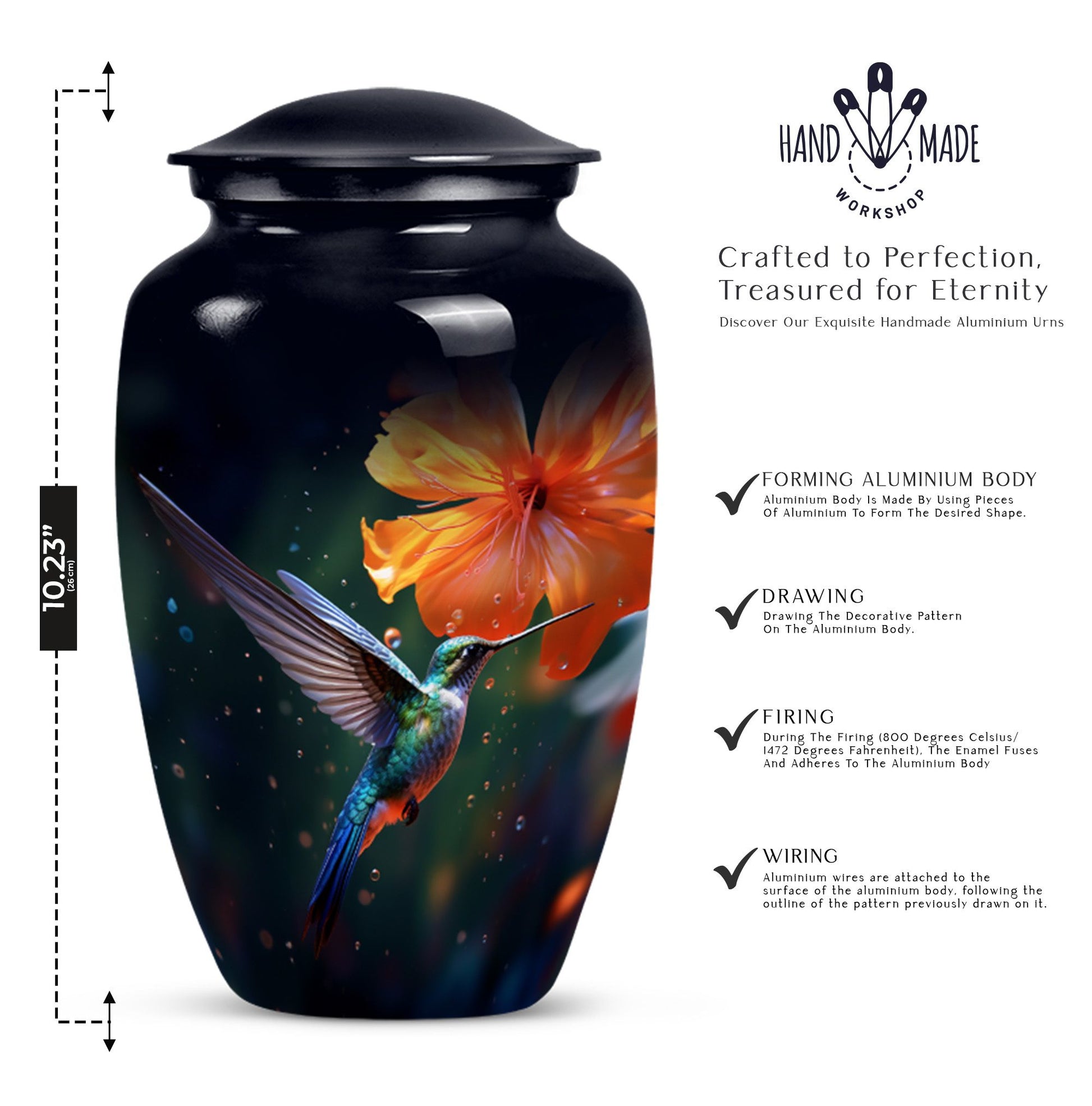 Classic 10-inch humming birds Urn,