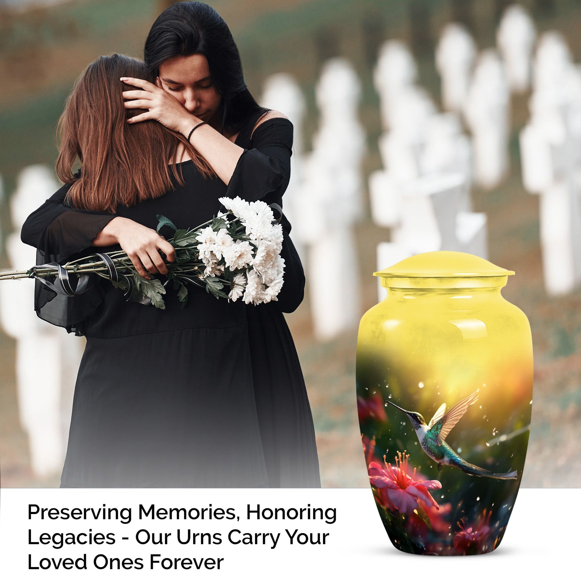 Classic Abstract Design Memorial Urn for Human Ashes.